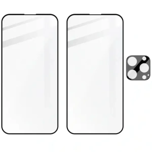 Kup 2x Szkło hartowane na ekran z ramką + szkło na aparat Bizon Edge do Apple iPhone 16 Pro - BIZ6533 - {ean13} - Sklep Home Screen