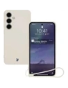 Silikonowe etui z pierścieniem magnetycznym Bizon Case Silicone Magnetic Sq do Samsung Galaxy S24 FE beżowe