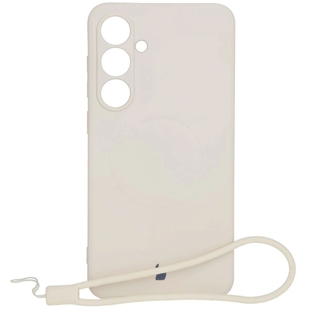 Silikonowe etui z pierścieniem magnetycznym Bizon Case Silicone Magnetic Sq do Samsung Galaxy S24 FE beżowe