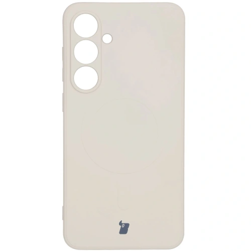 Kup Silikonowe etui z pierścieniem magnetycznym Bizon Case Silicone Magnetic Sq do Samsung Galaxy S24 FE beżowe - BIZ6535 - {ean13} - Sklep Home Screen