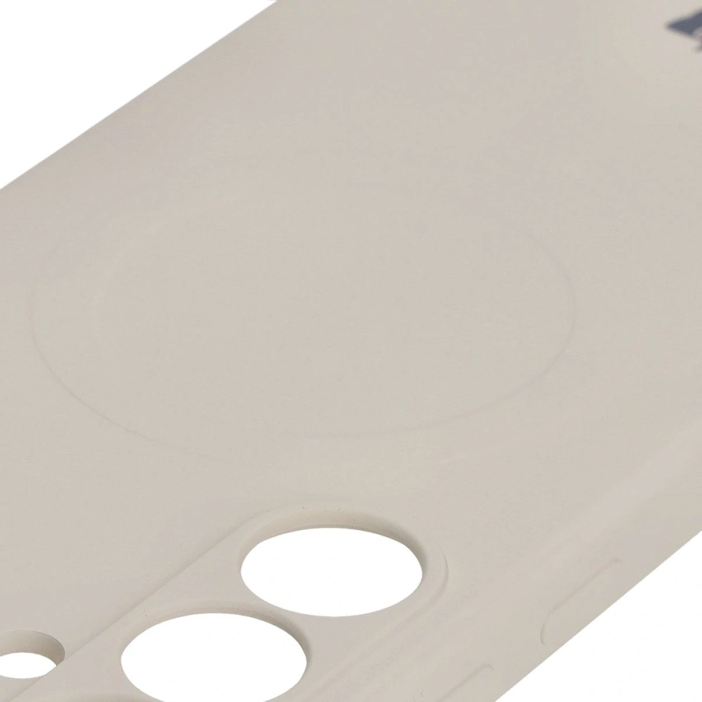 Silikonowe etui z pierścieniem magnetycznym Bizon Case Silicone Magnetic Sq do Samsung Galaxy S24 FE beżowe