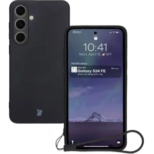 Kup Silikonowe etui z pierścieniem magnetycznym Bizon Case Silicone Magnetic Sq do Samsung Galaxy S24 FE czarne - BIZ6536 - {ean13} - Sklep Home Screen