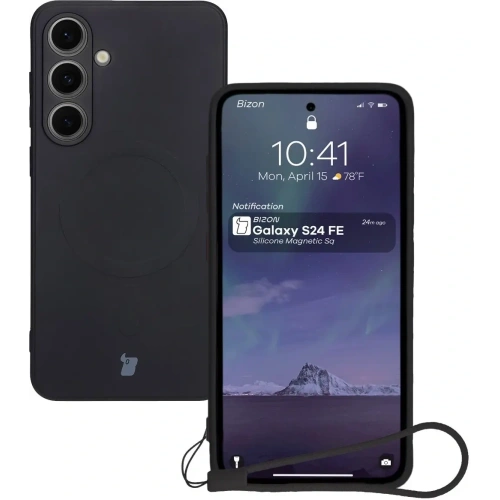 Kup Silikonowe etui z pierścieniem magnetycznym Bizon Case Silicone Magnetic Sq do Samsung Galaxy S24 FE czarne - BIZ6536 - {ean13} - Sklep Home Screen