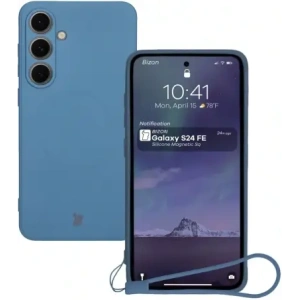 Kup Silikonowe etui z pierścieniem magnetycznym Bizon Case Silicone Magnetic Sq do Samsung Galaxy S24 FE granatowe - BIZ6537 - {ean13} - Sklep Home Screen