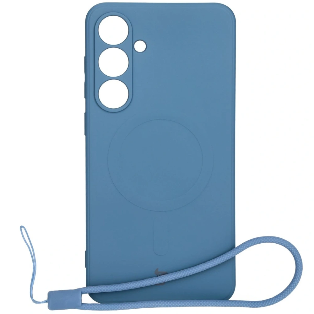 Silikonowe etui z pierścieniem magnetycznym Bizon Case Silicone Magnetic Sq do Samsung Galaxy S24 FE granatowe