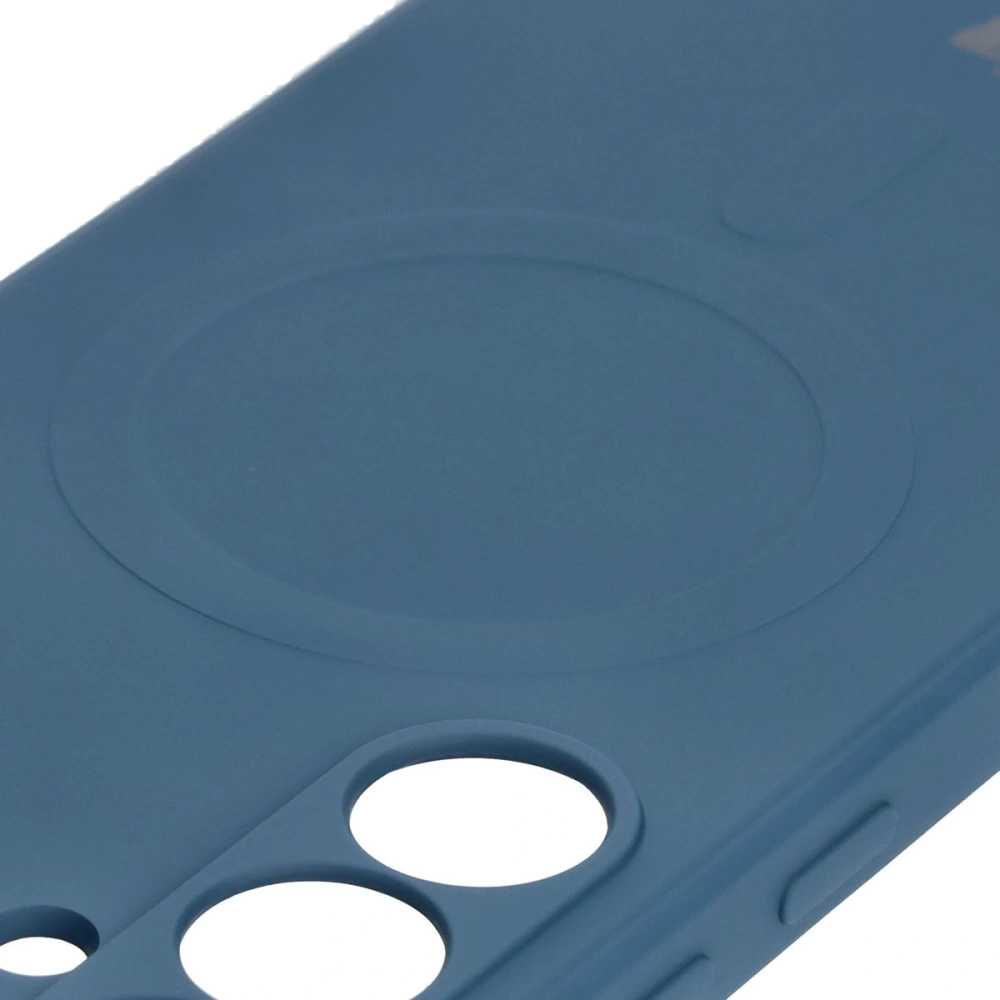 Silikonowe etui z pierścieniem magnetycznym Bizon Case Silicone Magnetic Sq do Samsung Galaxy S24 FE granatowe