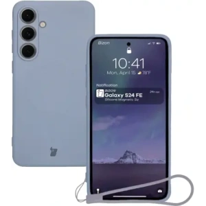 Kup Silikonowe etui z pierścieniem magnetycznym Bizon Case Silicone Magnetic Sq do Samsung Galaxy S24 FE szare - BIZ6539 - {ean13} - Sklep Home Screen