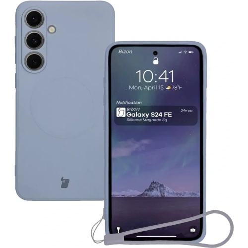 Buy Bizon Case Silicone Magnetic Sq Samsung Galaxy S24 FE grey - BIZ6539 - {ean13} - Home Screen Store Europe