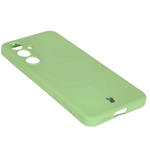 Kup Silikonowe etui z pierścieniem magnetycznym Bizon Case Silicone Magnetic Sq do Samsung Galaxy S24 FE jasnozielone - BIZ6540 - {ean13} - Sklep Home Screen