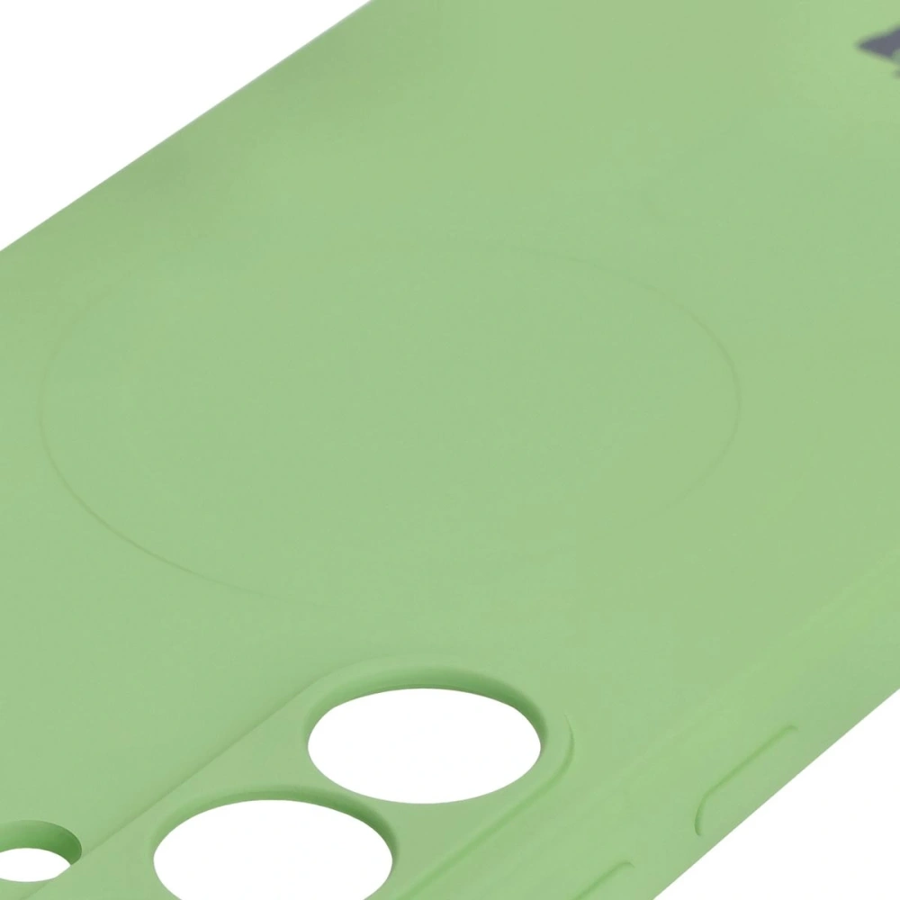 Silikonowe etui z pierścieniem magnetycznym Bizon Case Silicone Magnetic Sq do Samsung Galaxy S24 FE jasnozielone