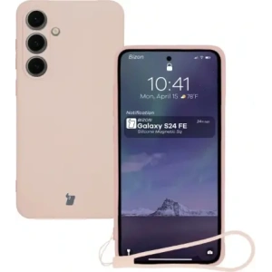 Kup Silikonowe etui z pierścieniem magnetycznym Bizon Case Silicone Magnetic Sq do Samsung Galaxy S24 FE jasnoróżowe - BIZ6541 - {ean13} - Sklep Home Screen