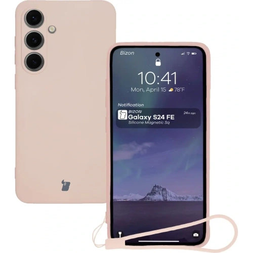 Kup Silikonový obal s magnetickým kroužkem Bizon Case Silicone Magnetic Sq pro Samsung Galaxy S24 FE světle růžový - BIZ6541 - {ean13} - Sklep Home Screen