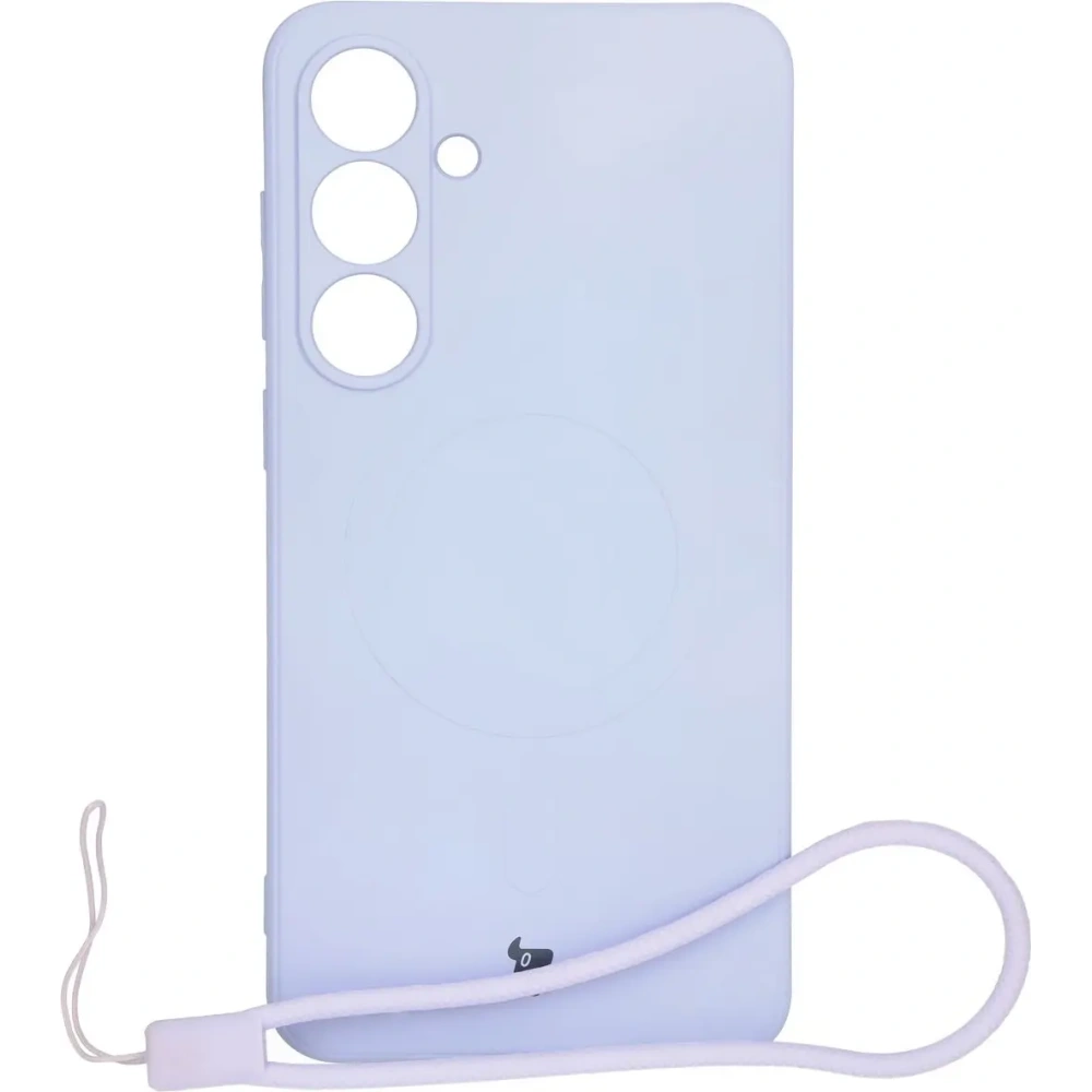 Silikonowe etui z pierścieniem magnetycznym Bizon Case Silicone Magnetic Sq do Samsung Galaxy S24 FE jasnofioletowe