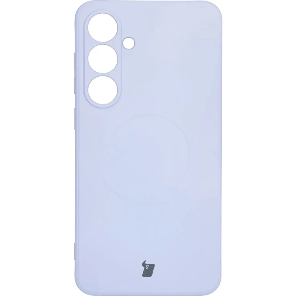 Silikonowe etui z pierścieniem magnetycznym Bizon Case Silicone Magnetic Sq do Samsung Galaxy S24 FE jasnofioletowe