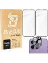 2x Szkło hartowane na ekran z ramką + szkło na aparat Bizon Edge do Apple iPhone 16 Pro Max