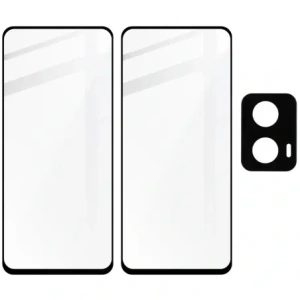 Kup 2x Szkło hartowane na ekran z ramką + szkło na aparat Bizon Edge do Motorola Moto G04/G24 - BIZ6551 - {ean13} - Sklep Home Screen