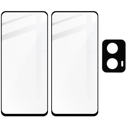 Buy Bizon Edge 2x tempered screen glass with frame + camera glass Motorola Moto G04/G24 - BIZ6551 - {ean13} - Home Screen Store Europe