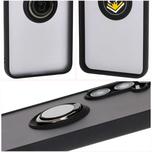 Kup Etui s úchytem na prst Bizon Case Hybrid Ring pro Samsung Galaxy S24 FE kouřové s černým rámečkem - BIZ6552 - {ean13} - Sklep Home Screen