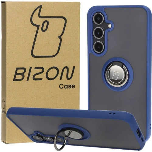 Kup Bizon Case Hybrid Ring Samsung Galaxy S24 FE fumuriu cu un cadru albastru închis - BIZ6553 - {ean13} - Sklep Home Screen