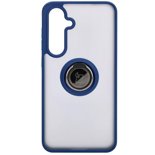 Kup Etui s úchopem na prst Bizon Case Hybrid Ring pro Samsung Galaxy S24 FE kouřové s modrým rámečkem - BIZ6553 - {ean13} - Sklep Home Screen