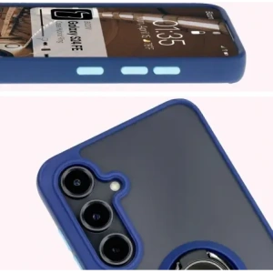 Kup Bizon Case Hybrid Ring Samsung Galaxy S24 FE füstös színű, tengerészkék kerettel - BIZ6553 - {ean13} - Sklep Home Screen