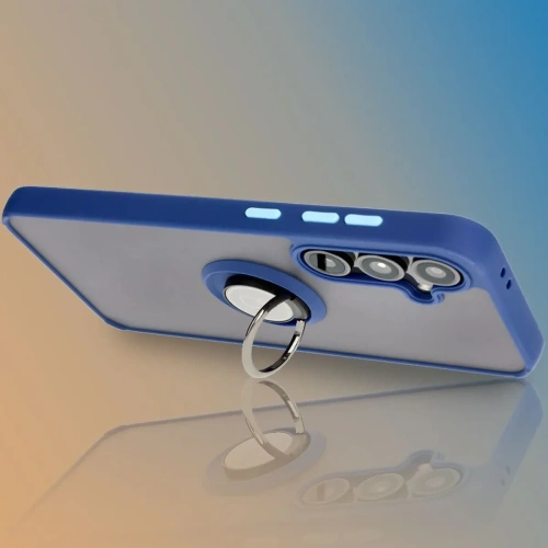 Kup Bizon Case Hybrid Ring Samsung Galaxy S24 FE füstös színű, tengerészkék kerettel - BIZ6553 - {ean13} - Sklep Home Screen
