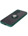 Kup Etui s úchytem na palec Bizon Case Hybrid Ring do Samsung Galaxy S24 FE kouřové s tmavě zeleným rámečkem - BIZ6554 - {ean13} - Sklep Home Screen