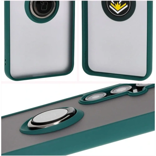 Buy Bizon Case Hybrid Ring Samsung Galaxy S24 FE smoky with a dark green frame - BIZ6554 - {ean13} - Home Screen Store Europe