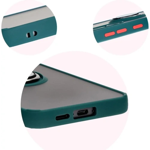 Kup Etui s úchytem na palec Bizon Case Hybrid Ring do Samsung Galaxy S24 FE kouřové s tmavě zeleným rámečkem - BIZ6554 - {ean13} - Sklep Home Screen