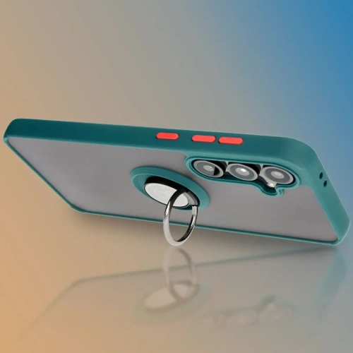 Kup Bizon Case Hybrid Ring Samsung Galaxy S24 FE rauchig mit einem dunkelgrünen Rahmen - BIZ6554 - {ean13} - Sklep Home Screen