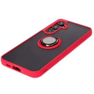 Kup Bizon Case Hybrid Ring Samsung Galaxy S24 FE füstös piros kerettel - BIZ6555 - {ean13} - Sklep Home Screen