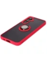 Kup Etui s úchytem na prst Bizon Case Hybrid Ring pro Samsung Galaxy S24 FE kouřové s červeným rámečkem - BIZ6555 - {ean13} - Sklep Home Screen