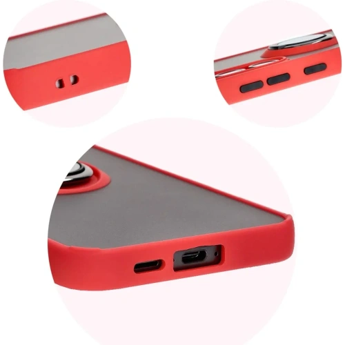 Kup Etui s úchytem na prst Bizon Case Hybrid Ring pro Samsung Galaxy S24 FE kouřové s červeným rámečkem - BIZ6555 - {ean13} - Sklep Home Screen