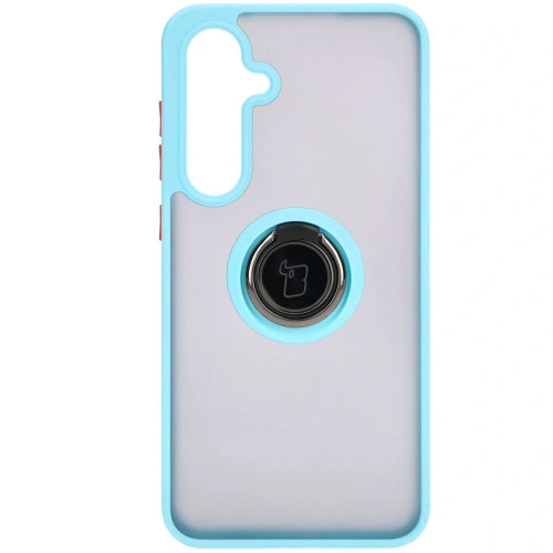 Kup Etui z uchwytem na palec Bizon Case Hybrid Ring do Samsung Galaxy S24 FE kouřové s jasně modrým rámečkem - BIZ6556 - {ean13} - Sklep Home Screen