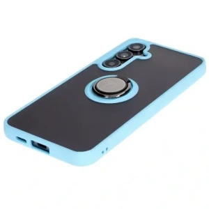 Kup Etui z uchwytem na palec Bizon Case Hybrid Ring do Samsung Galaxy S24 FE przydymione z jasnoniebieską ramką - BIZ6556 - {ean13} - Sklep Home Screen