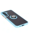 Kup Etui z uchwytem na palec Bizon Case Hybrid Ring do Samsung Galaxy S24 FE kouřové s jasně modrým rámečkem - BIZ6556 - {ean13} - Sklep Home Screen