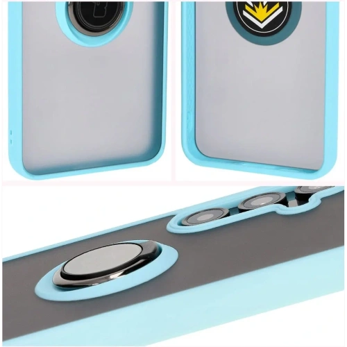 Kup Etui z uchwytem na palec Bizon Case Hybrid Ring do Samsung Galaxy S24 FE kouřové s jasně modrým rámečkem - BIZ6556 - {ean13} - Sklep Home Screen