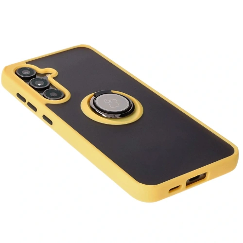 Kup Bizon Case Hybrid Ring Samsung Galaxy S24 FE fumuriu cu un cadru galben - BIZ6557 - {ean13} - Sklep Home Screen