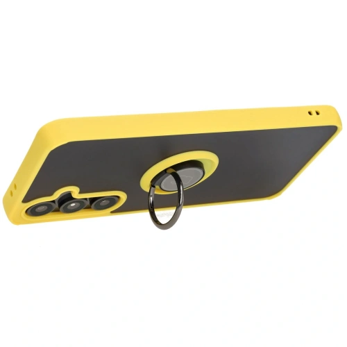 Buy Bizon Case Hybrid Ring Samsung Galaxy S24 FE smoky with a yellow frame - BIZ6557 - {ean13} - Home Screen Store Europe