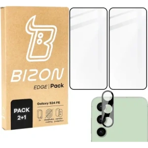 Kup 2x Szkło hartowane na ekran z ramką + szkło na aparat Bizon Edge do Samsung Galaxy S24 FE - BIZ6558 - {ean13} - Sklep Home Screen