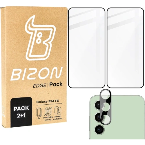 Buy Bizon Edge 2x tempered screen glass with frame + camera glass Samsung Galaxy S24 FE - BIZ6558 - {ean13} - Home Screen Store Europe