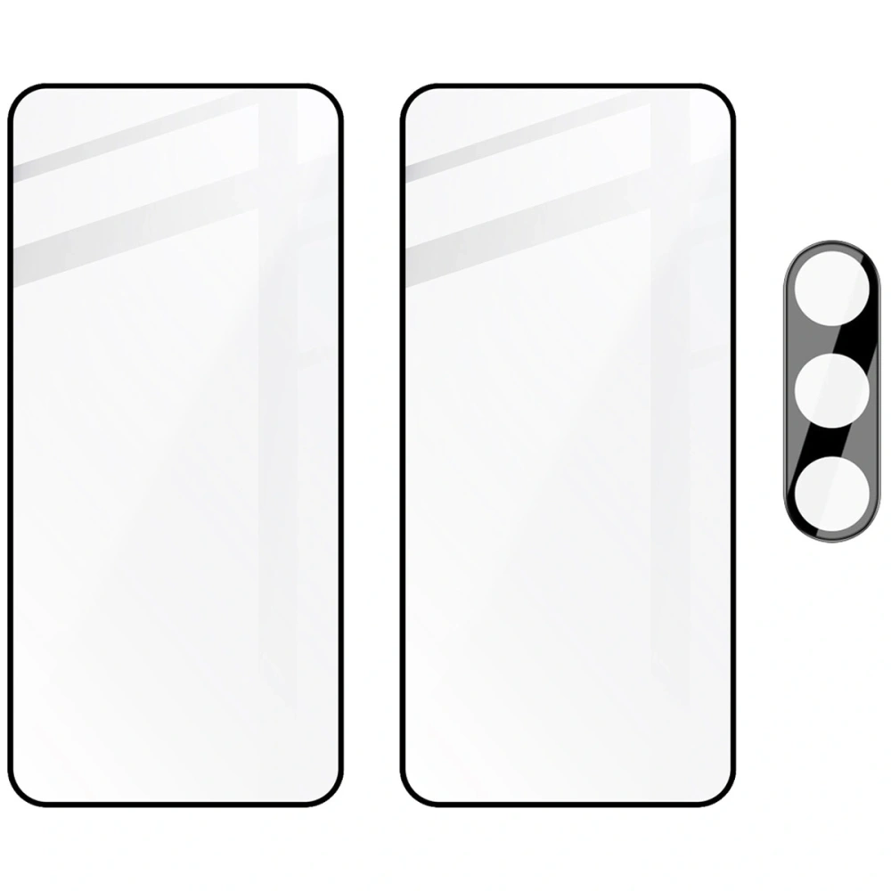 2x Szkło hartowane na ekran z ramką + szkło na aparat Bizon Edge do Samsung Galaxy S24 FE