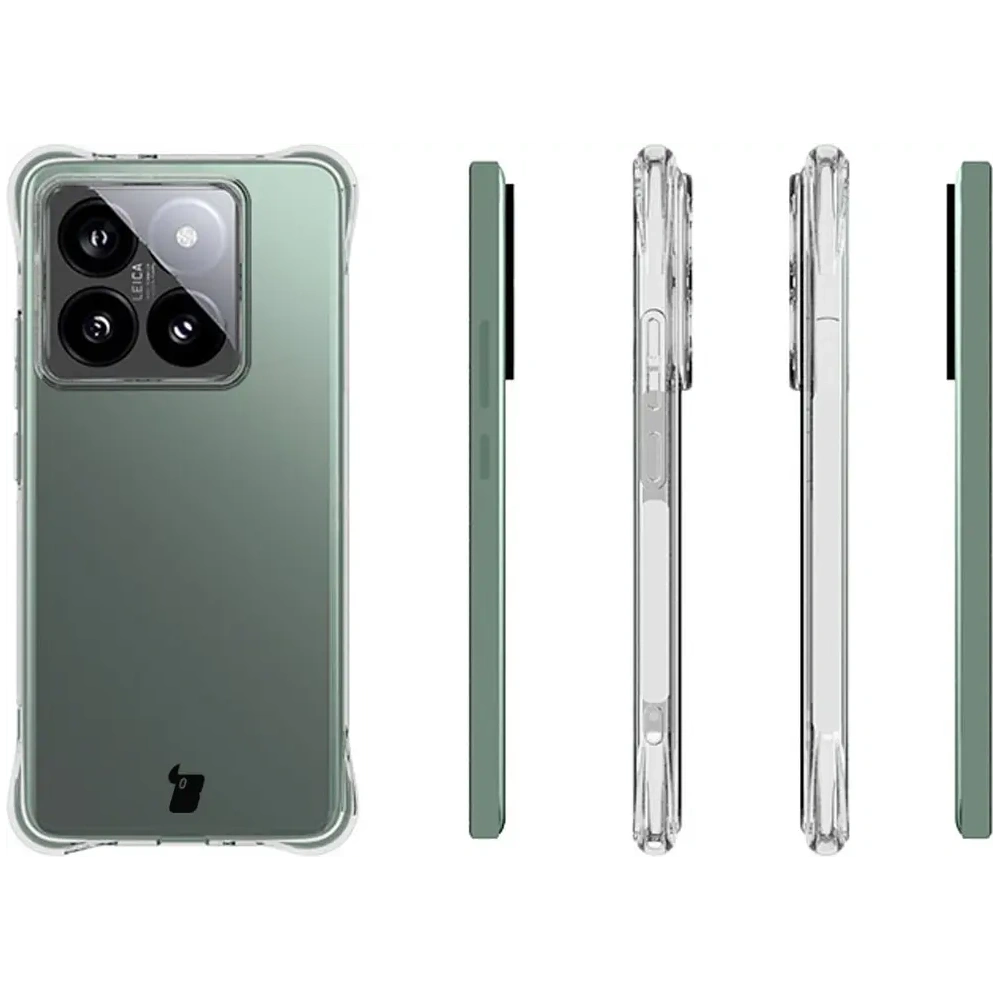 Etui + 2x szkło na ekran Bizon Case Clear Pack do Xiaomi 14T Pro przezroczyste