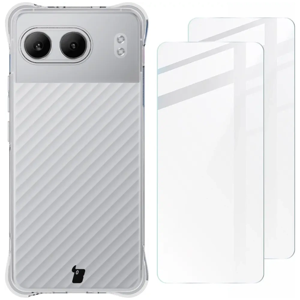 Etui + 2x szkło na ekran Bizon Case Clear Pack do OnePlus Nord 4 przezroczyste