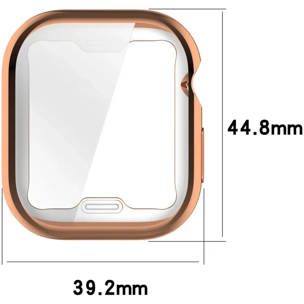 Etui z osłoną ekranu Bizon Case Watch Felipe do Apple Watch 10 / 11 42mm różowozłote