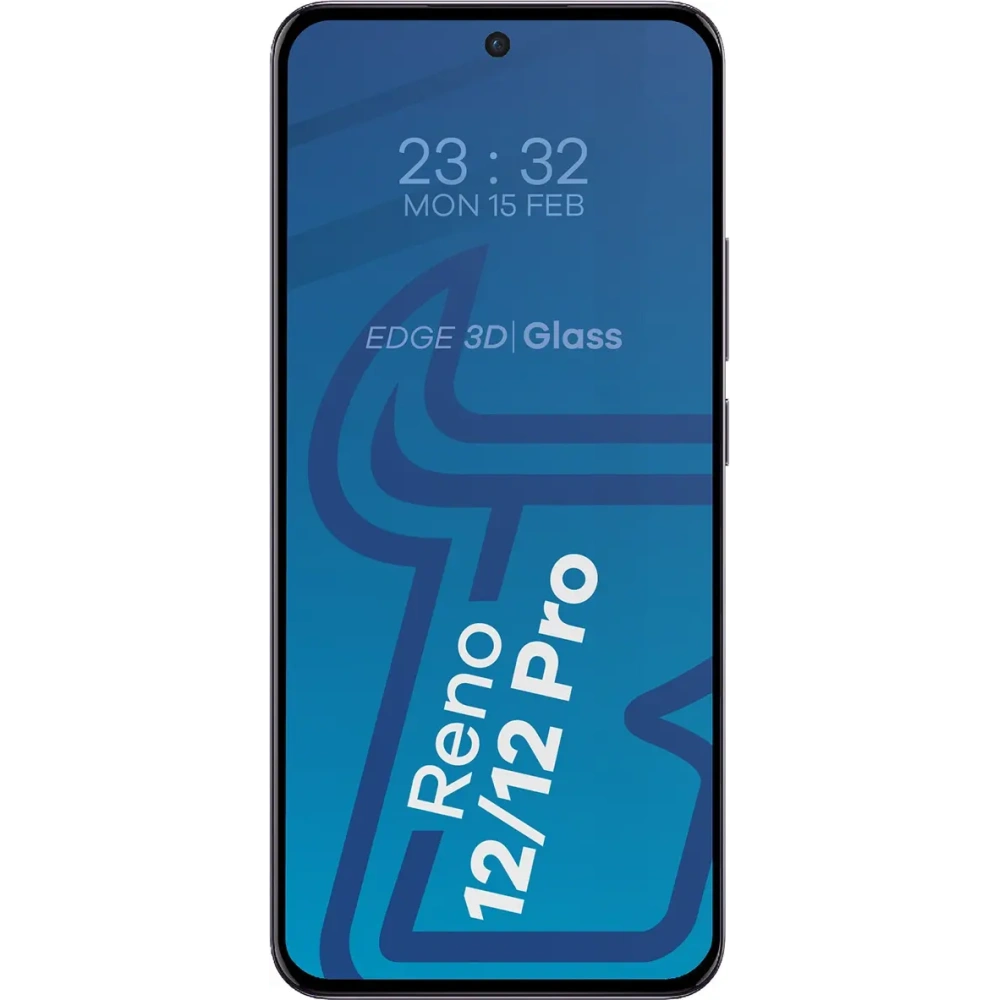 2x Szkło hartowane na ekran z ramką + szkło na aparat Bizon Edge 3D Pack do Oppo Reno 12