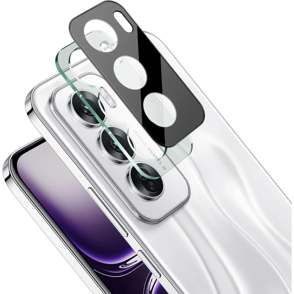 2x Szkło hartowane na ekran z ramką + szkło na aparat Bizon Edge 3D Pack do Oppo Reno 12