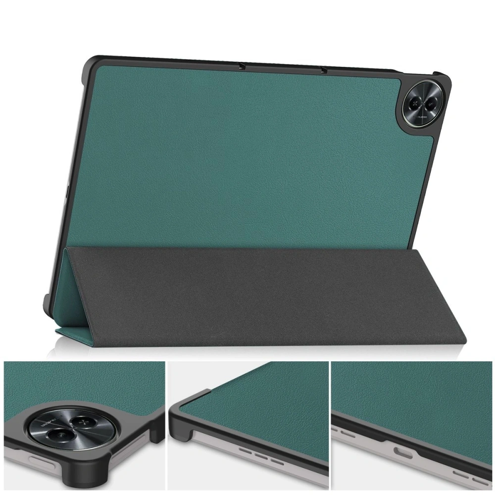 Etui z klapką Bizon Case Tab Croc do Realme Pad 2 11.5 ciemnozielone