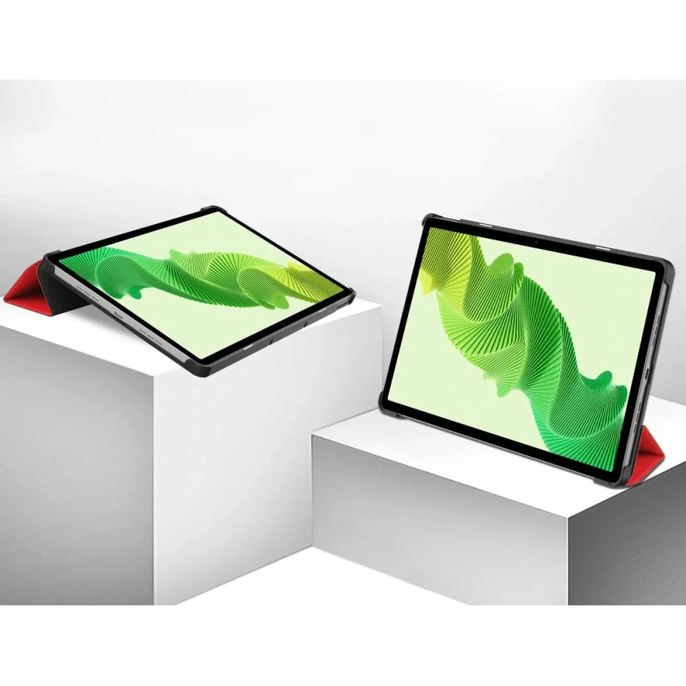 Etui z klapką Bizon Case Tab Croc do Realme Pad 2 11.5 czerwony