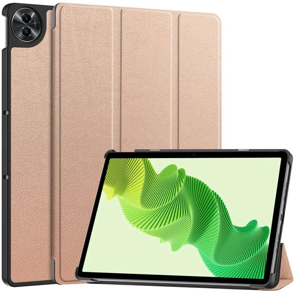 Etui z klapką Bizon Case Tab Croc do Realme Pad 2 11.5 różowozłoty